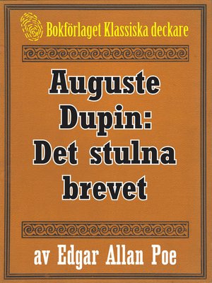 cover image of Auguste Dupin: Det stulna brevet